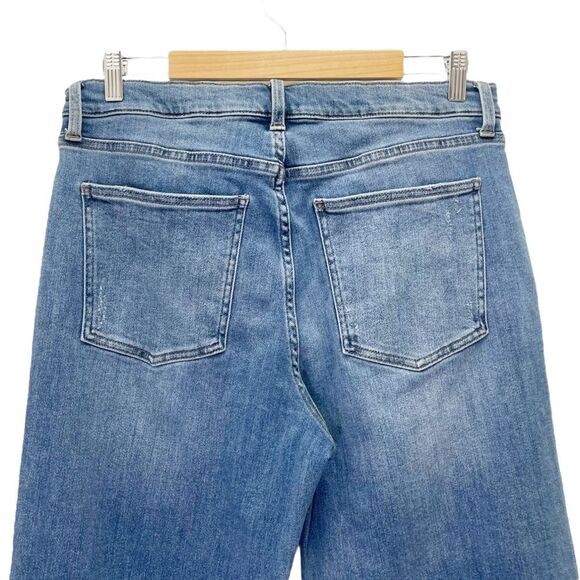 Pistola Super High Rise Straight Cropped Jeans Medium Wash Raw Hem Size 32 | 14 - Picture 5 of 10